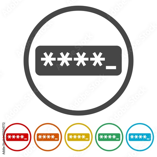 Password typing sticker set 