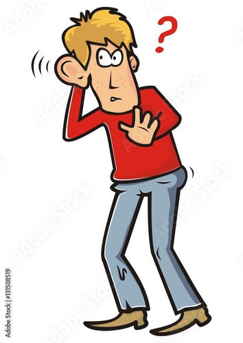 man and big ear, vector illustration