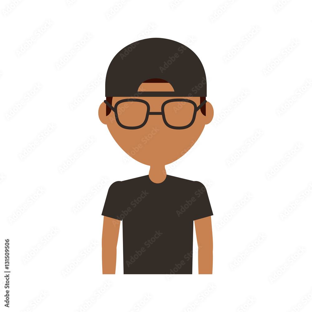 young man avatar character vector illustration design