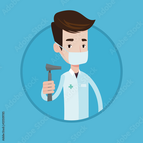 Ear nose throat doctor vector illustration.