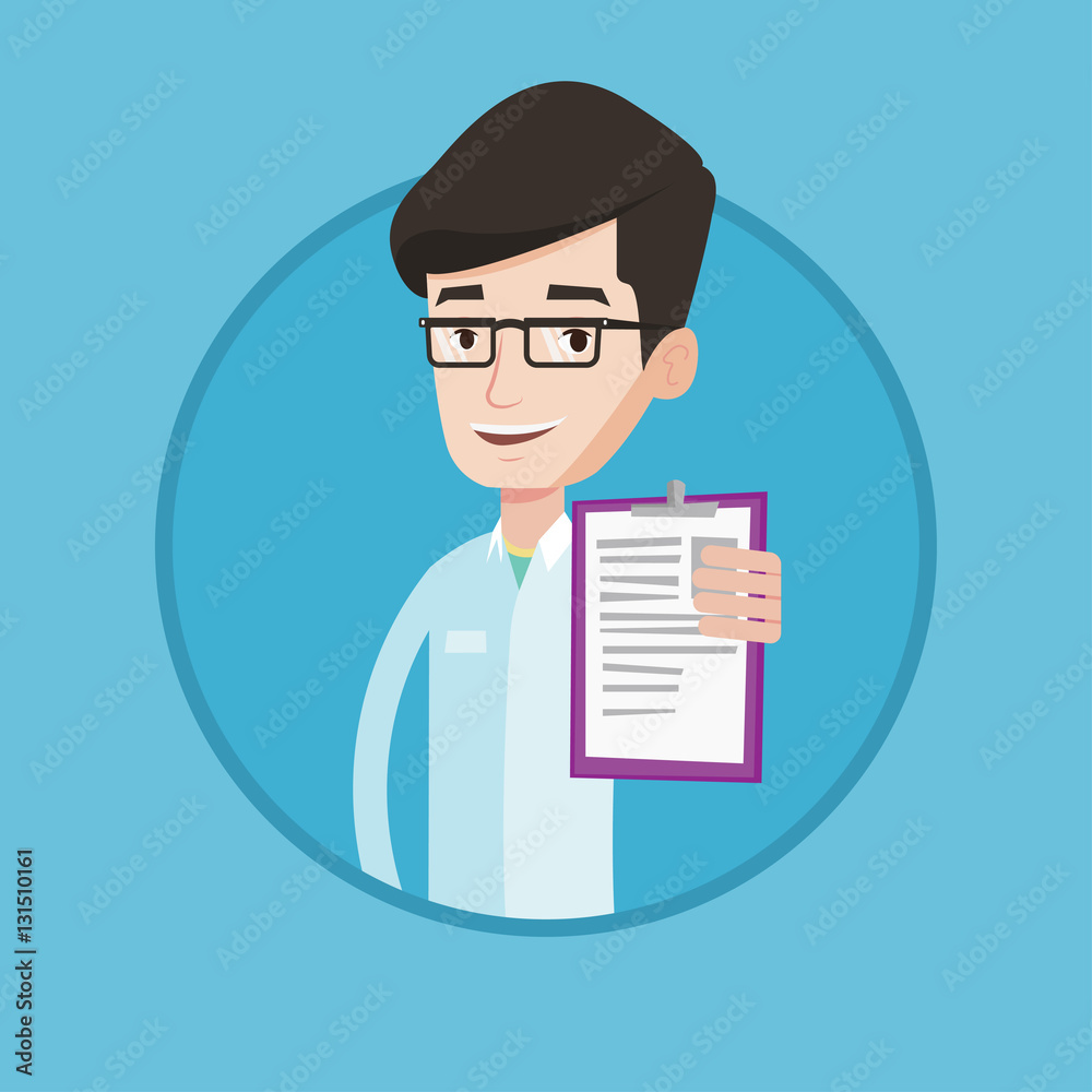 Fotografie Doctor with clipboard vector illustration.