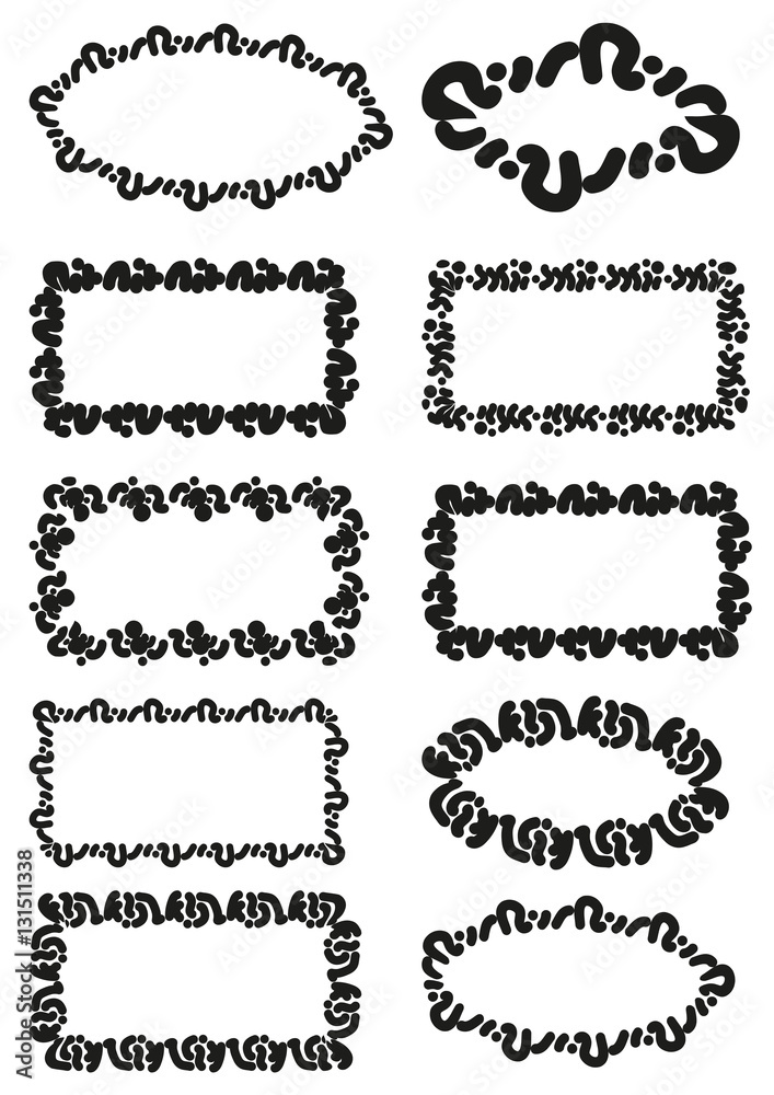 Set of modern and floral vector elements for cards and stickers Set of modern and floral vector elements for cards and stickers