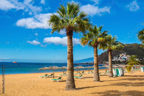 Amazing view of beach las Teresitas, Tenerife, Canary Islands
