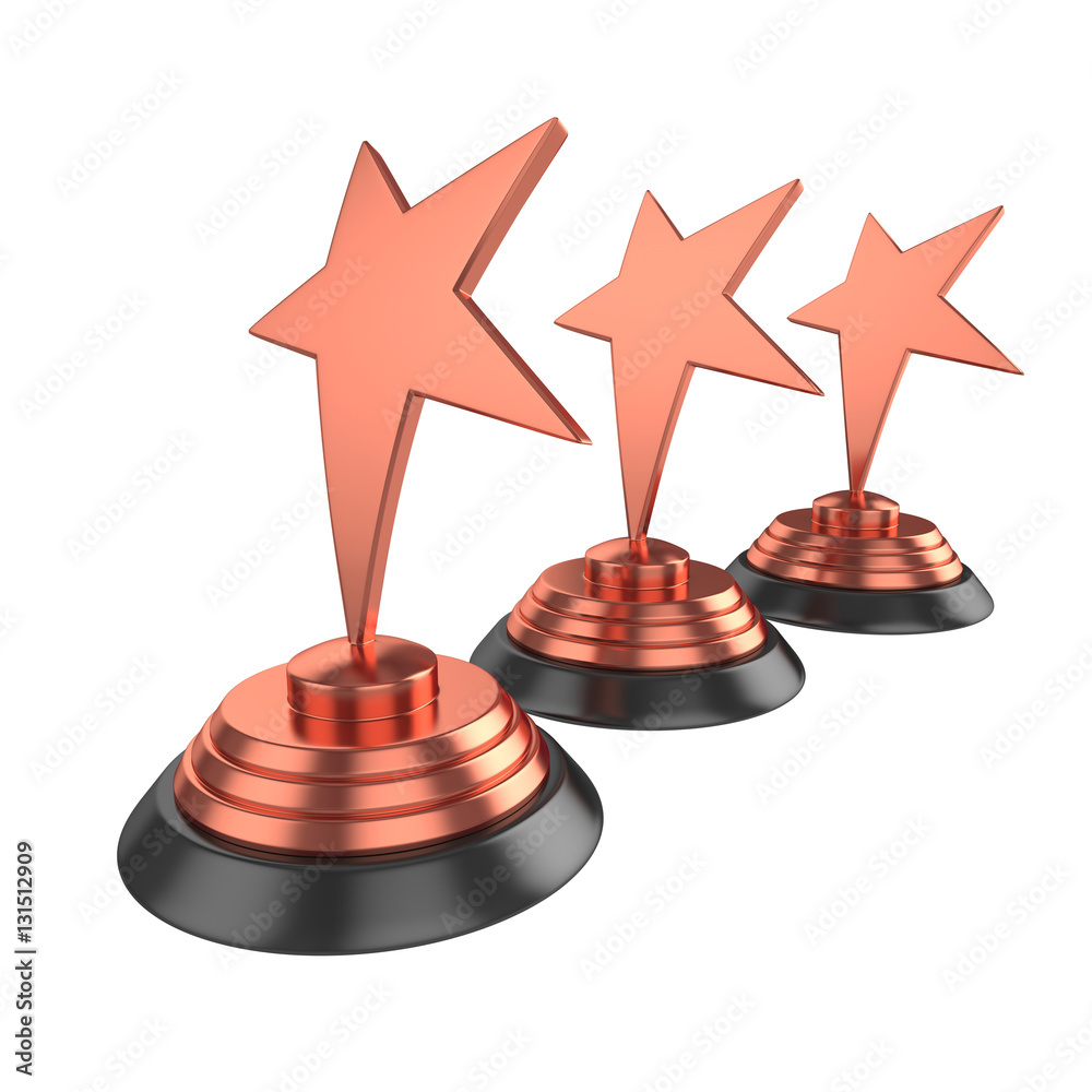 Star award Isolated on White Background, 3D rendering Stock