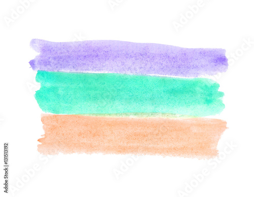A fragment of the violet, blue-green and pale orange background painted with watercolors