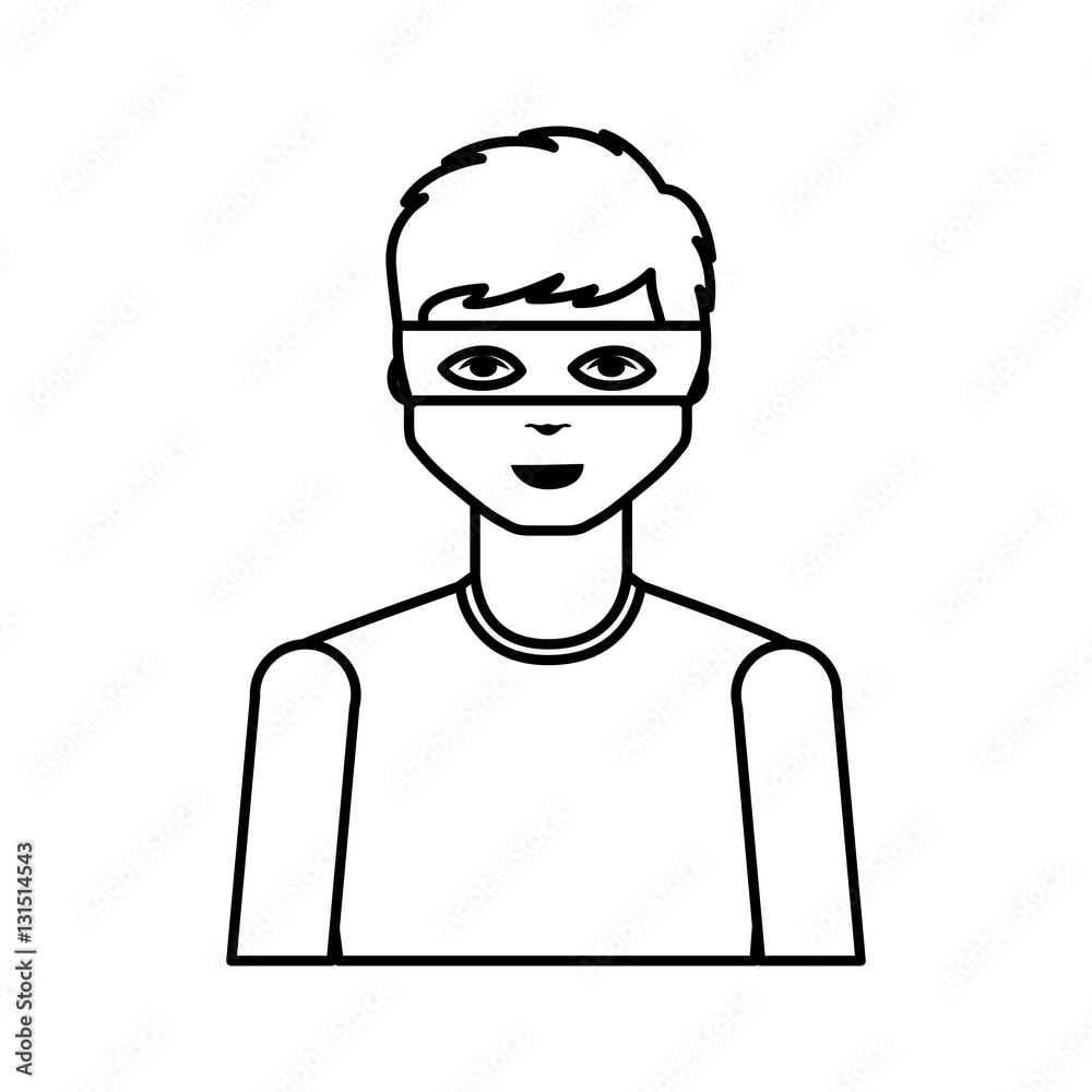 thief avatar character icon vector illustration design