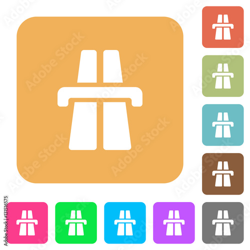 Highway rounded square flat icons
