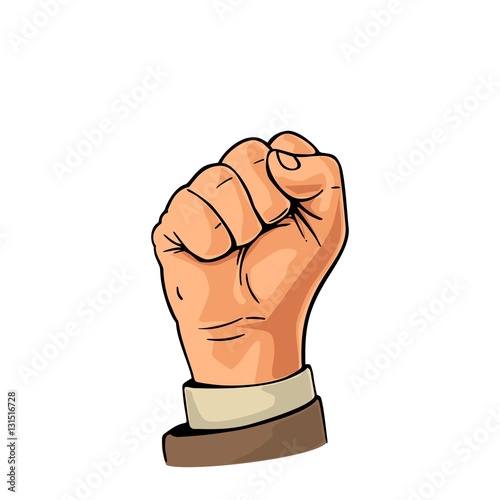 Human hand with a clenched fist.