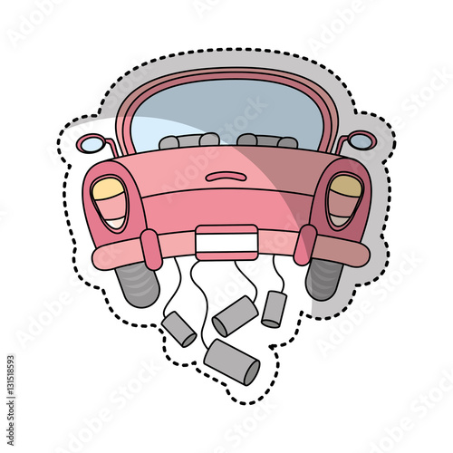 just married car isolated icon vector illustration design
