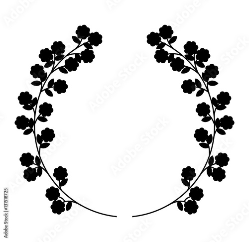 wreath leafs crown icon vector illustration design