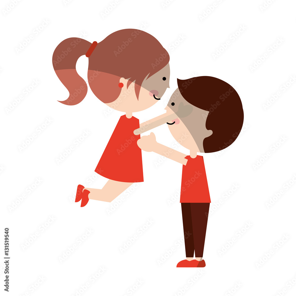 cute little couple characters vector illustration design cute little couple characters vector illustration design