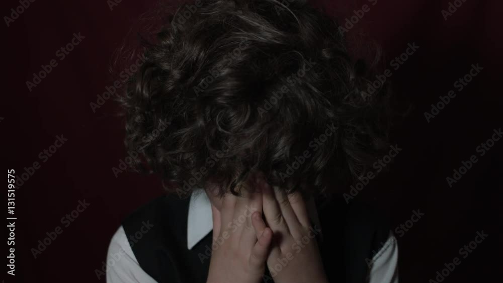 4k Shot of a Cute Businessman Child Being Depressed and Crying 4k Shot of a Cute Businessman Child Being Depressed and Crying