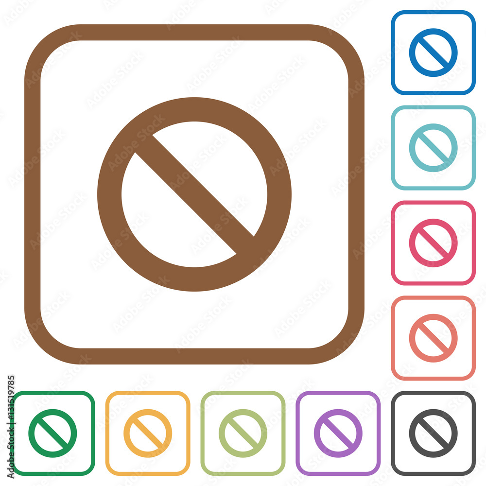 Obraz premium Blocked simple icons