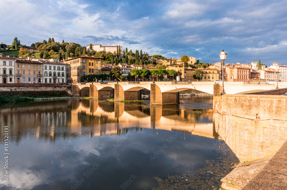 Bridge with reflaction on Arno river