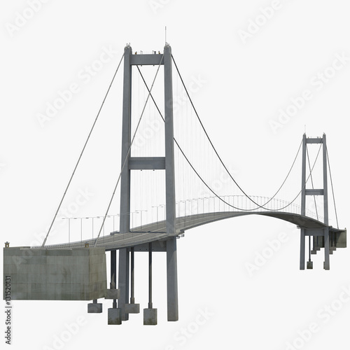 Fototapeta Naklejka Na Ścianę i Meble -  Bosphorus Bridge on white. 3D illustration