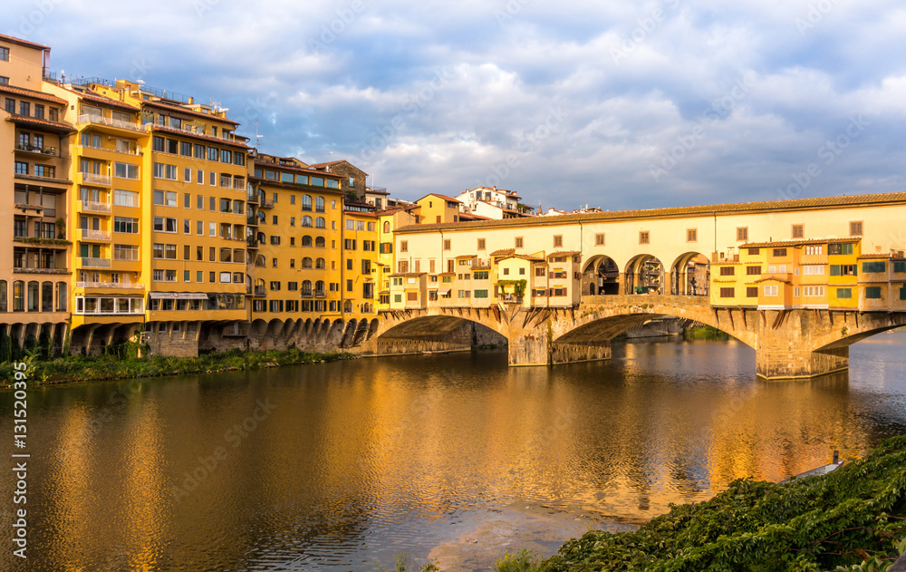 View or Ponte Vecchio in Florence Italy
