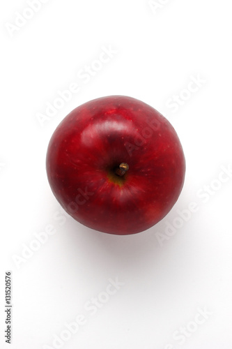 Round red apple top view