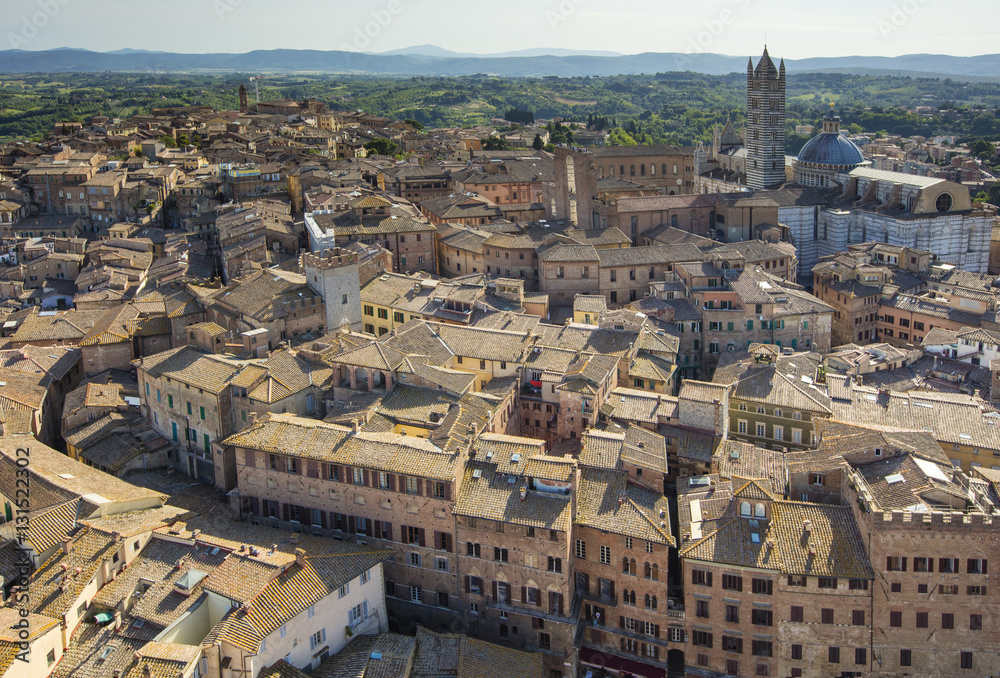view to roofs of Tuscany city