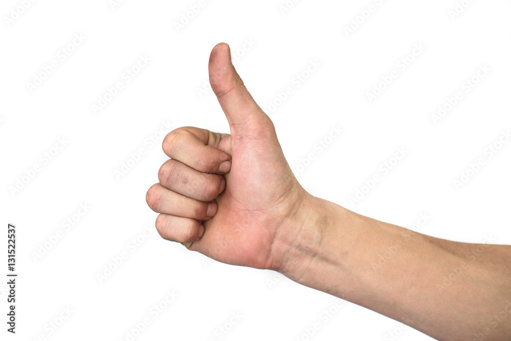 Man hand showing thumb up, ok, all right Man hand showing thumb up, ok, all right