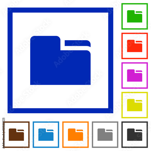 Tab folder flat framed icons