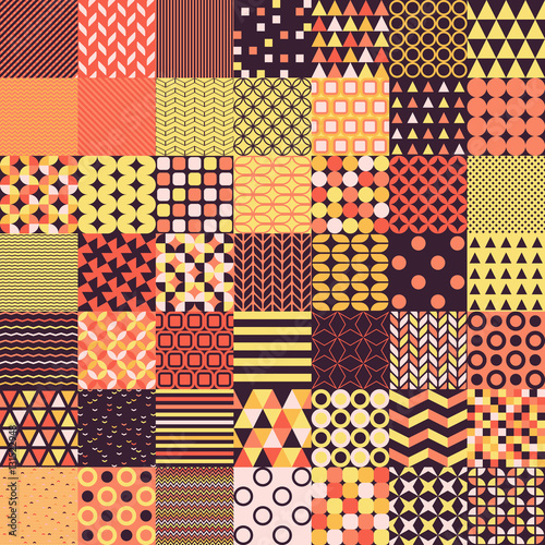 49 Simple shapes seamless vector patterns for your designs. All geometric patterns can be easily combined between themselves.