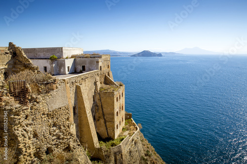 Ruins of old prison on Procida island in Italy