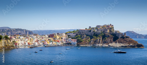 Panorama of Procida Island in Italy