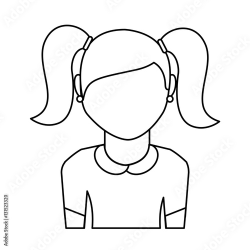 cute little girl character vector illustration design