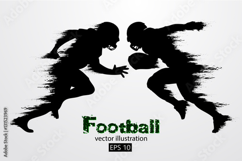 silhouette of a football player. Rugby. American footballer. Vector illustration