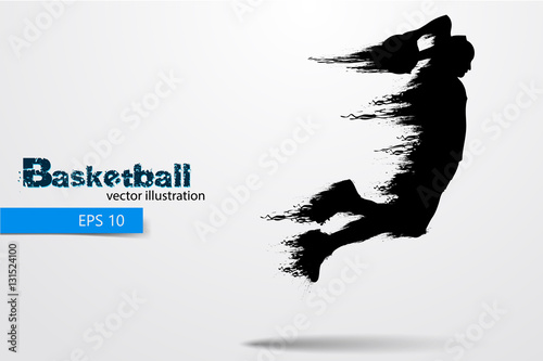 Silhouette of a basketball player. Vector illustration