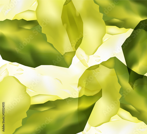 Abstract background. Ice cubes. Drink banner. Yellow and green tones.