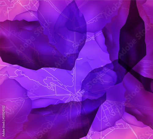 Abstract background. Leaf veins. Ice cubes. Fresh banner. Violet and pink tones.