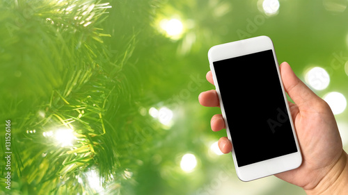 Abstract Christmas green li...