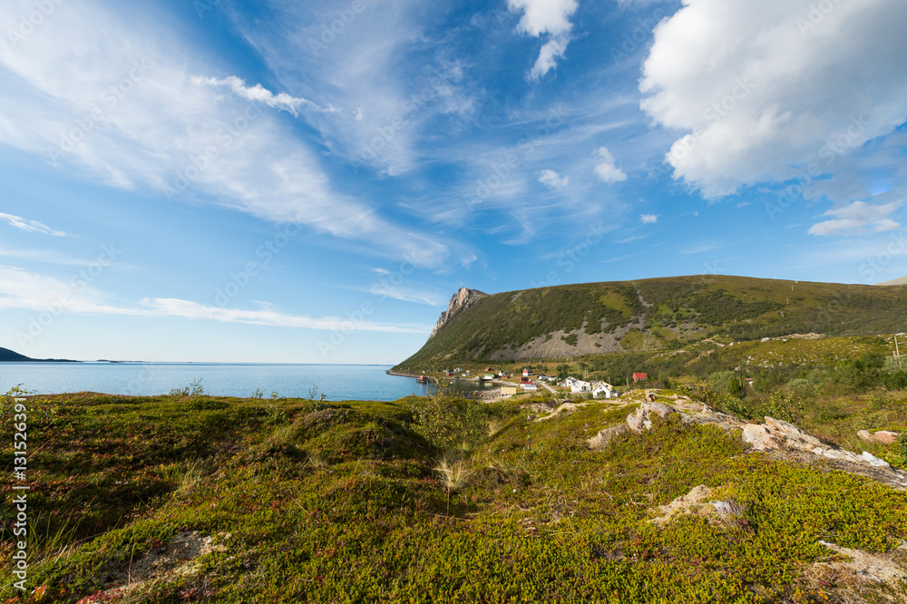 Coast of the Norwegian Sea.Rekvika.Troms.