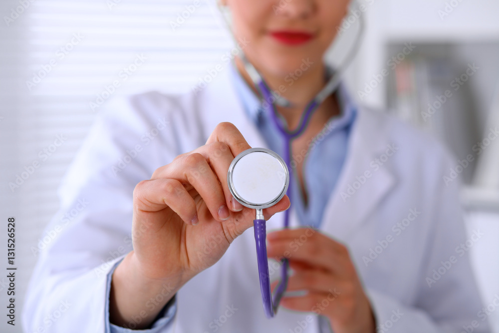 Doctor with a stethoscope in the hands Doctor with a stethoscope in the hands
