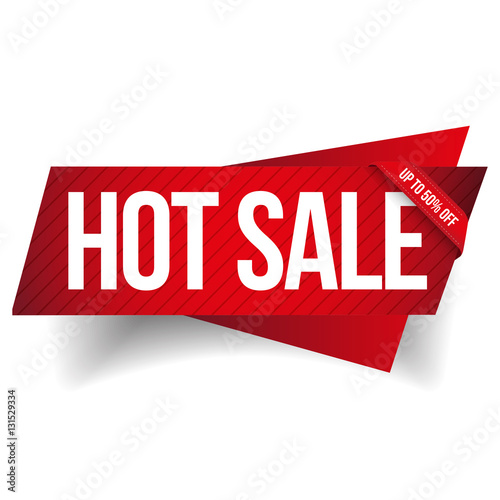 Hot Sale banner ribbon vector