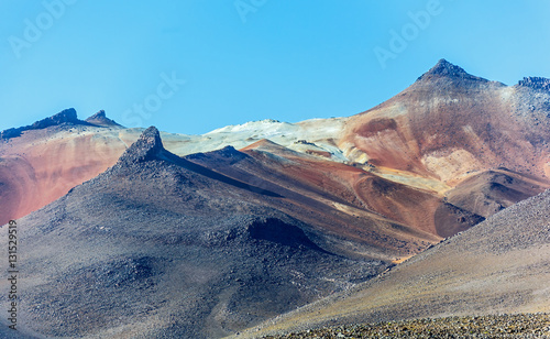 Laguna Verde is a salt lake at the foot of the volcanos Licancabur and Juriques, Bolivia photo