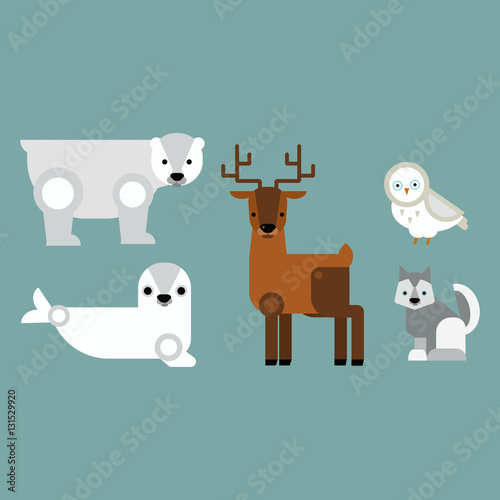 Alaska symbols vector illustration.