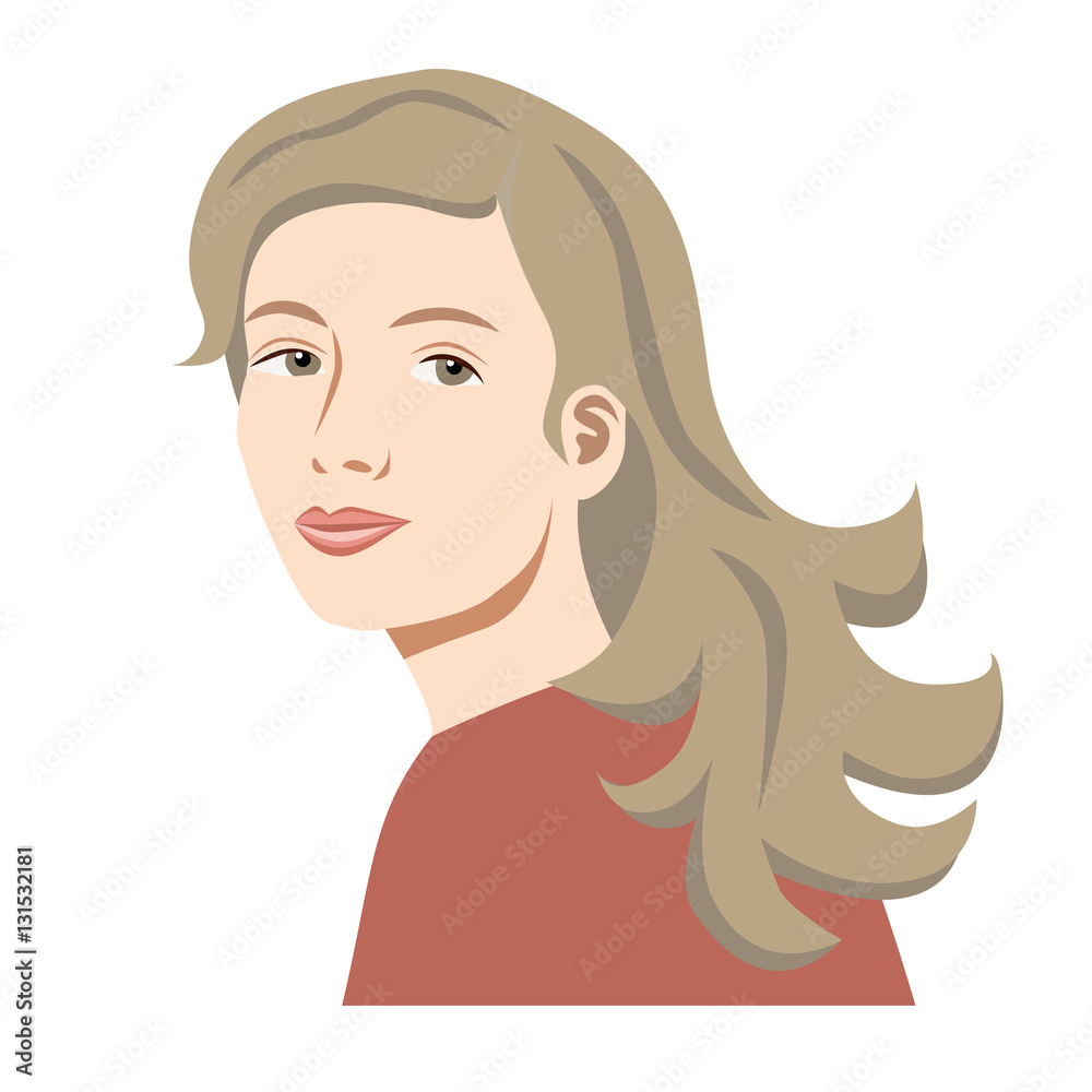 Woman looking back, isolated vector Woman looking back, isolated vector