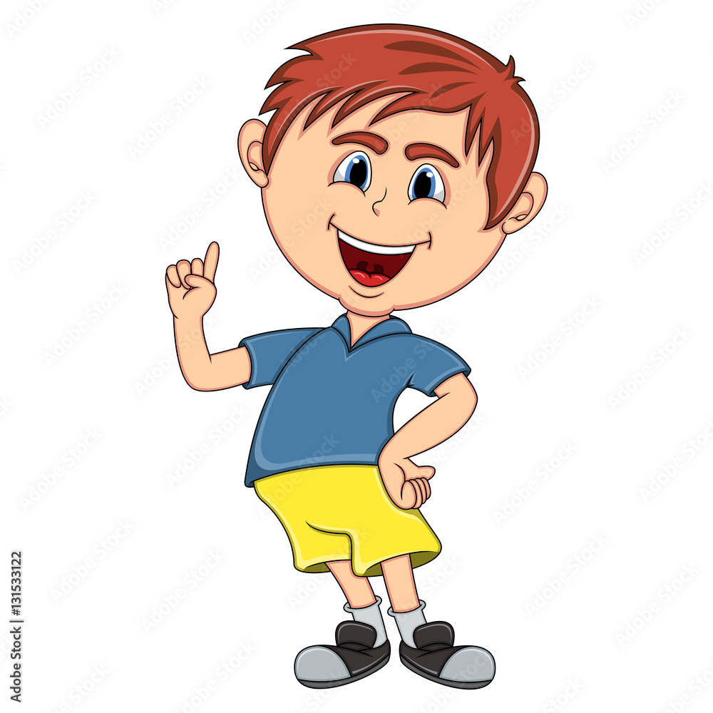 Little boy pointing his finger cartoon Little boy pointing his finger cartoon