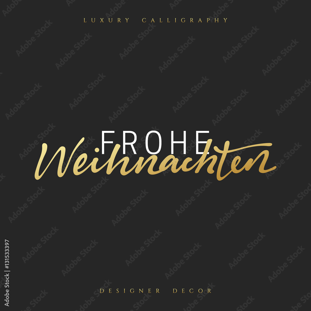 Merry Christmas. German inscription. Frohe Weihnachten. Calligraphy text handmade. Xmas holiday poster and greeting card. Merry Christmas. German inscription. Frohe Weihnachten. Calligraphy text handmade. Xmas holiday poster and greeting card.