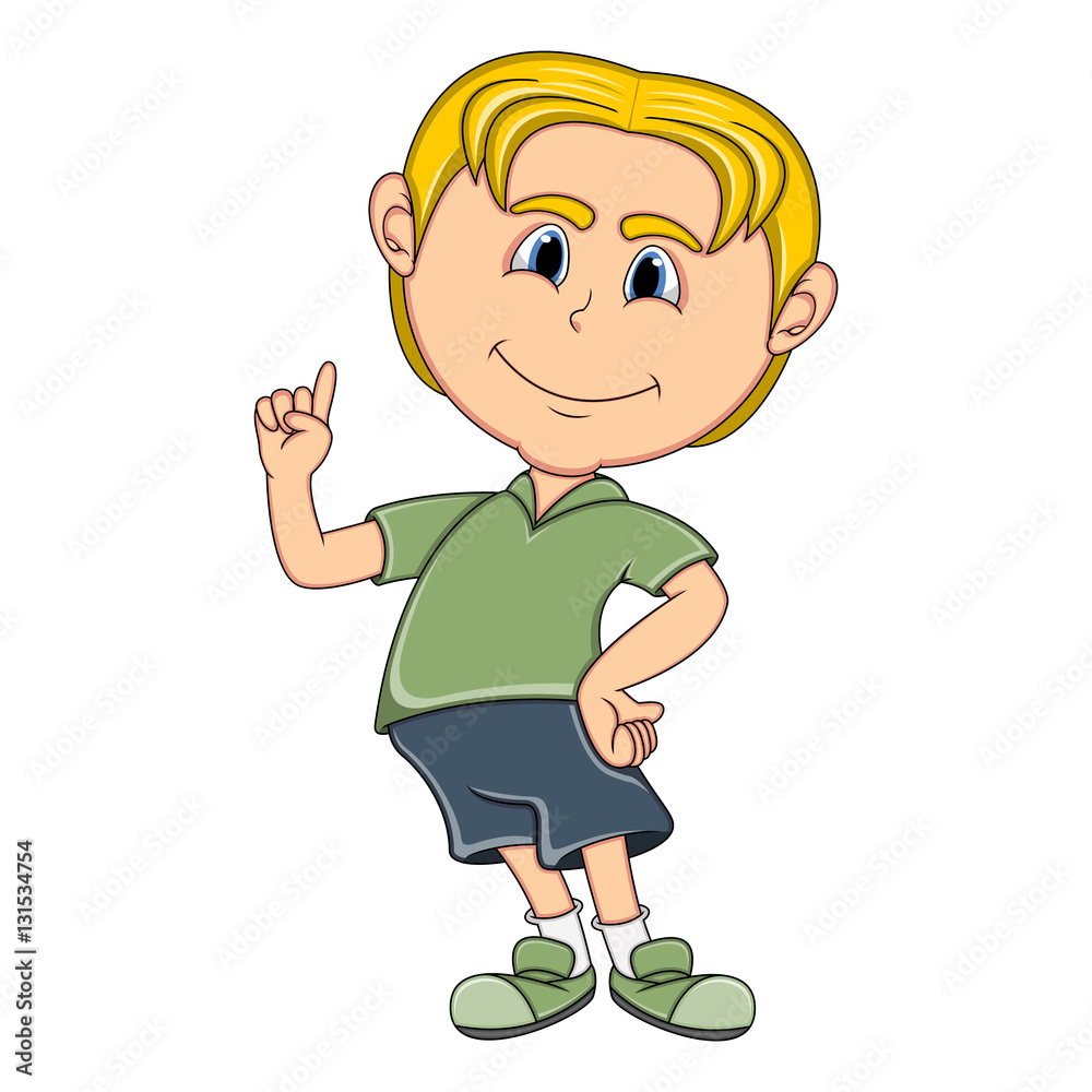 Little boy pointing his finger cartoon Little boy pointing his finger cartoon