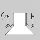 vector photographer studio lighting equipment icon