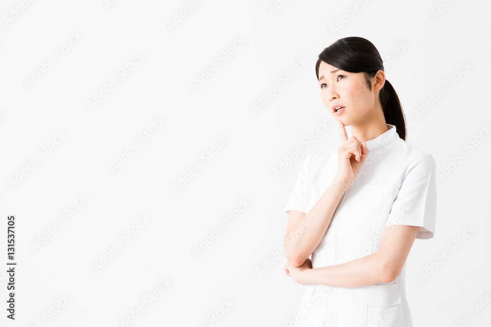 young asian nurse isolated on white background young asian nurse isolated on white background