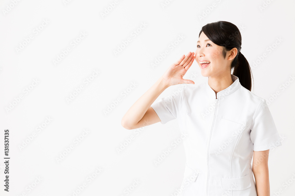young asian nurse isolated on white background young asian nurse isolated on white background