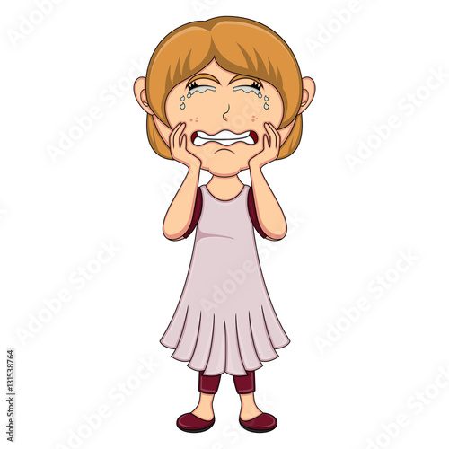 Crying girl cartoon