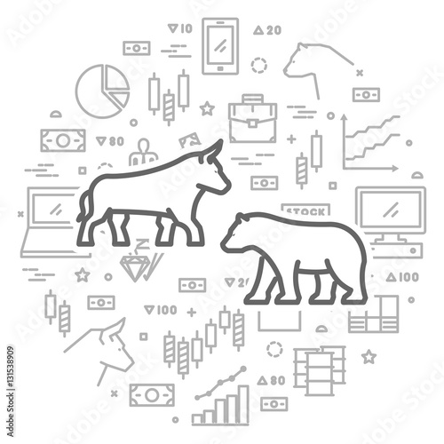 Vector line web concept for stock exchange