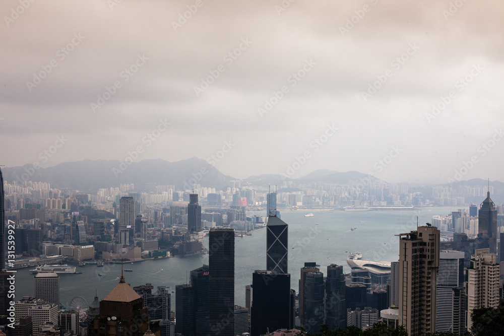 Naklejka premium HONK KONG Harbour