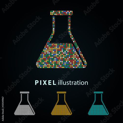 Flask - pixel illustration.