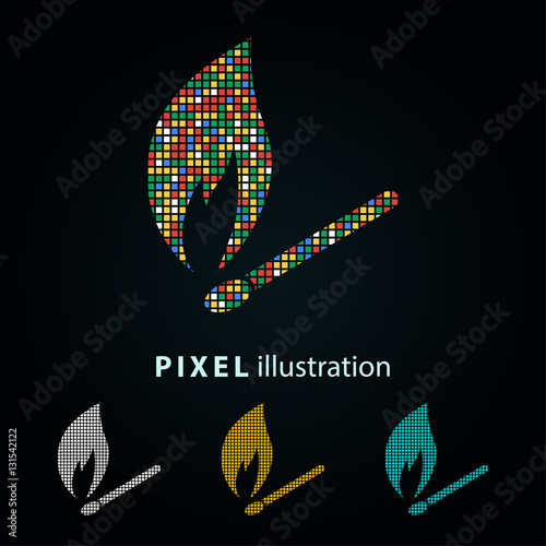Match - pixel illustration.